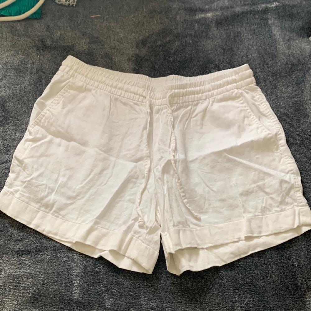 White Linen Shorts